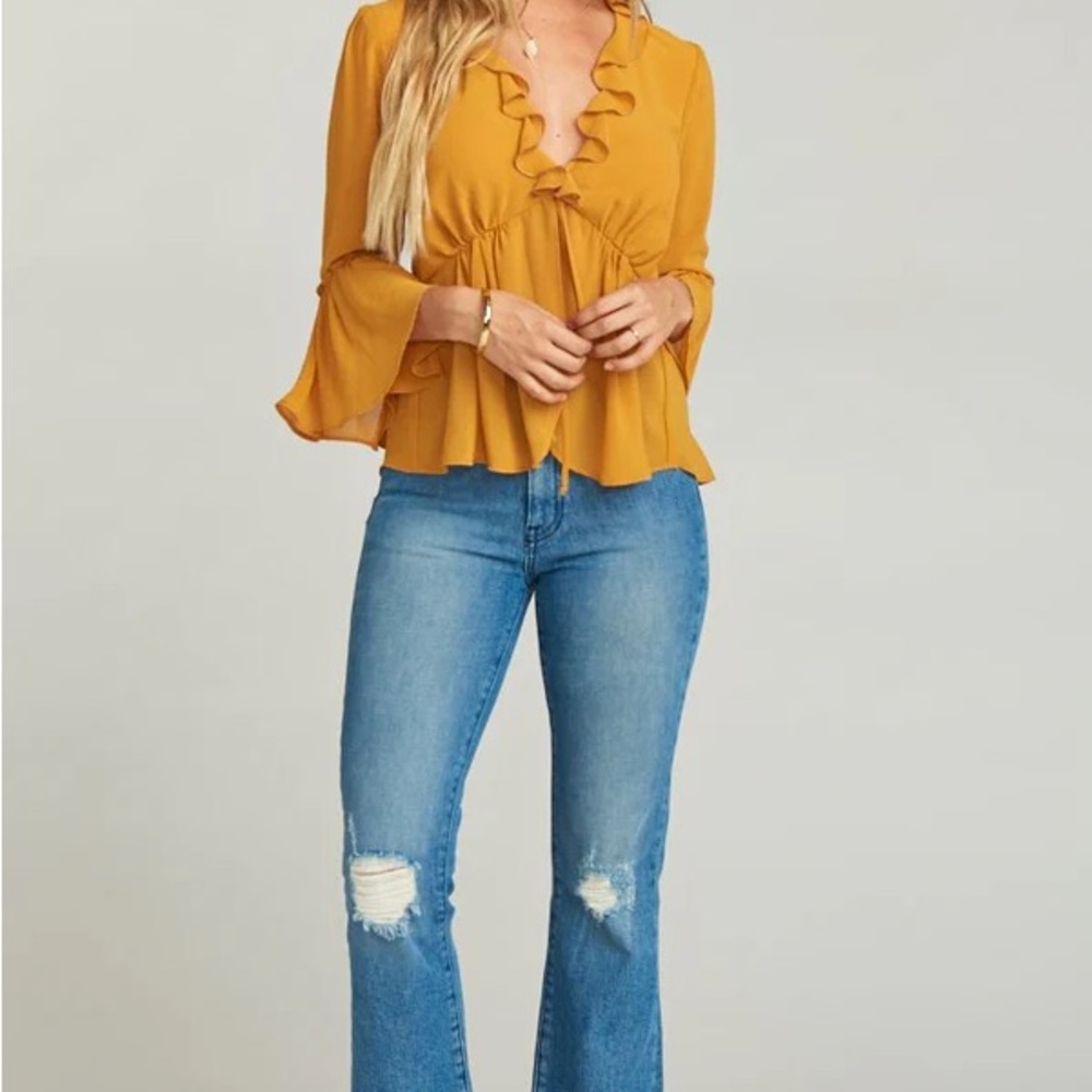 Show Me Your MuMu Jaclyn Mid Rise Flared Jeans, EXCELLENT cond - Picture 2 of 6